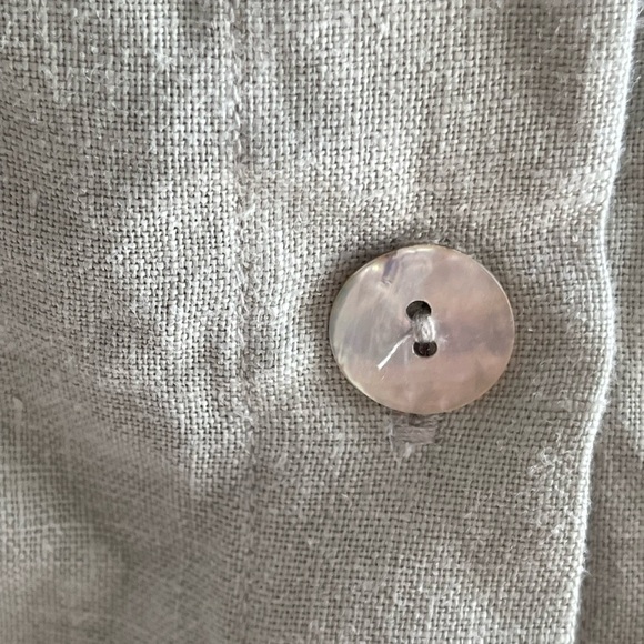 NWT Sleeper Green Safari Cropped 100% Linen Shirt - Picture 8 of 10